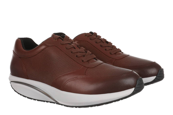 MBT Nafasi 5 Mens Brown Leather Arch Support Lace Up Trainers