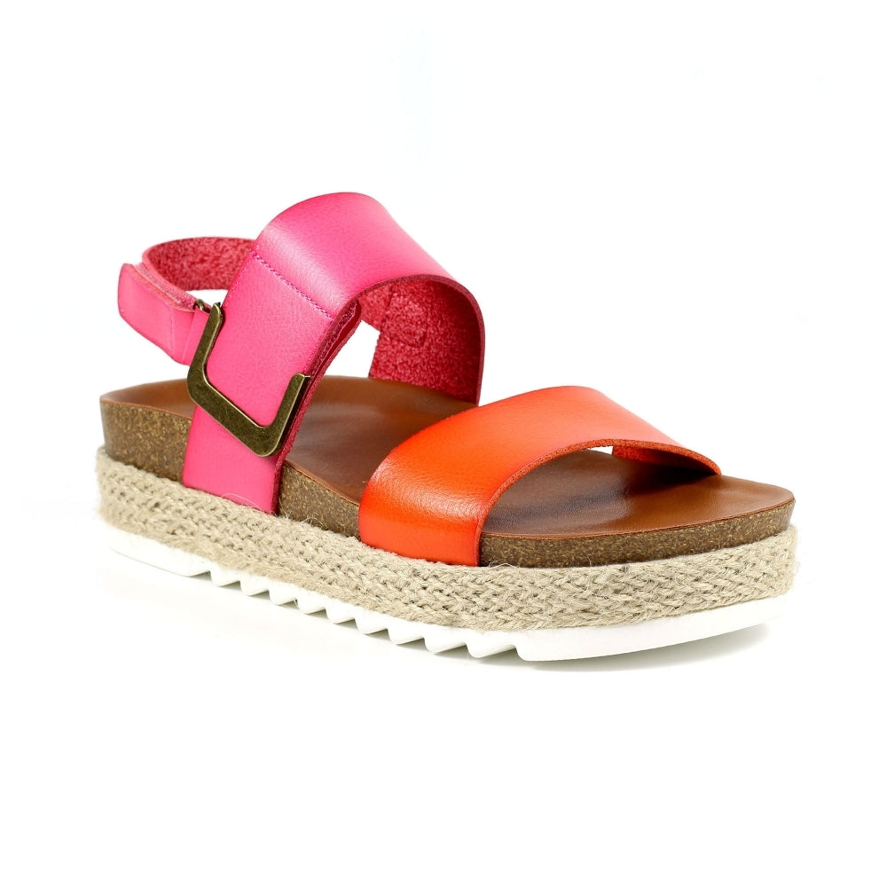 Lunar JLH356 Deanna II Ladies Pink Other Touch Fastening Sandals