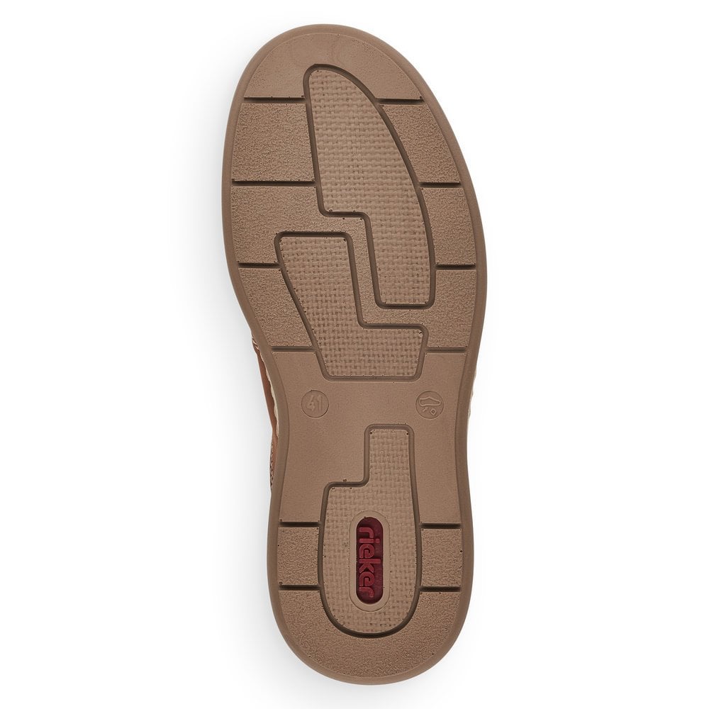 Rieker 17371-25 Mens Wide Brown Leather Elasticated Shoes