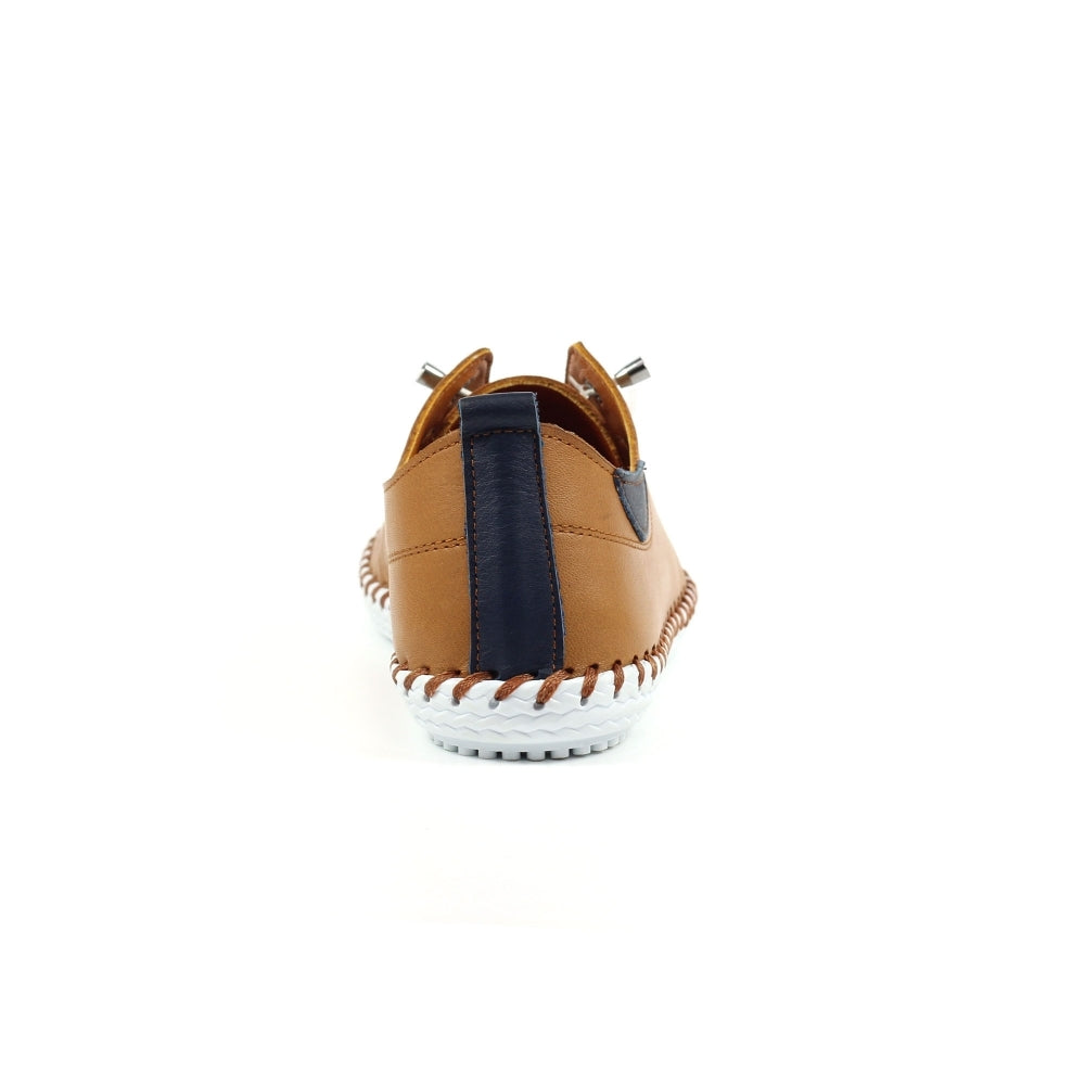 Lunar FLE030 St Ives Ladies Tan Leather Elasticated Shoes