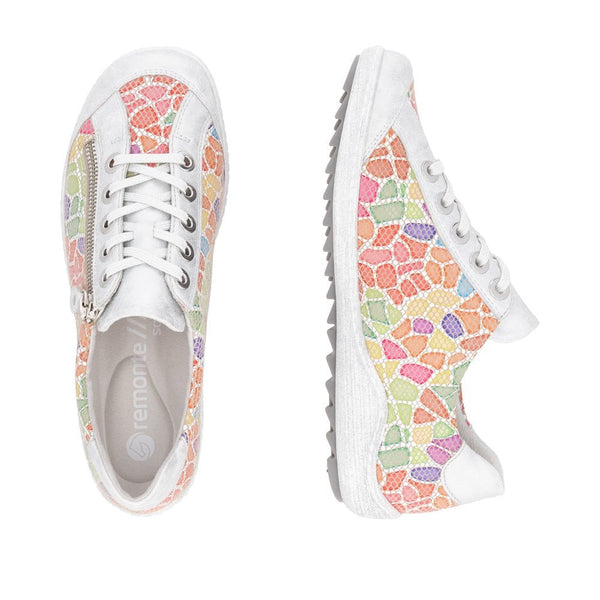 Remonte R1402-97 Ladies Wide Multi Leather Side Zip Trainers