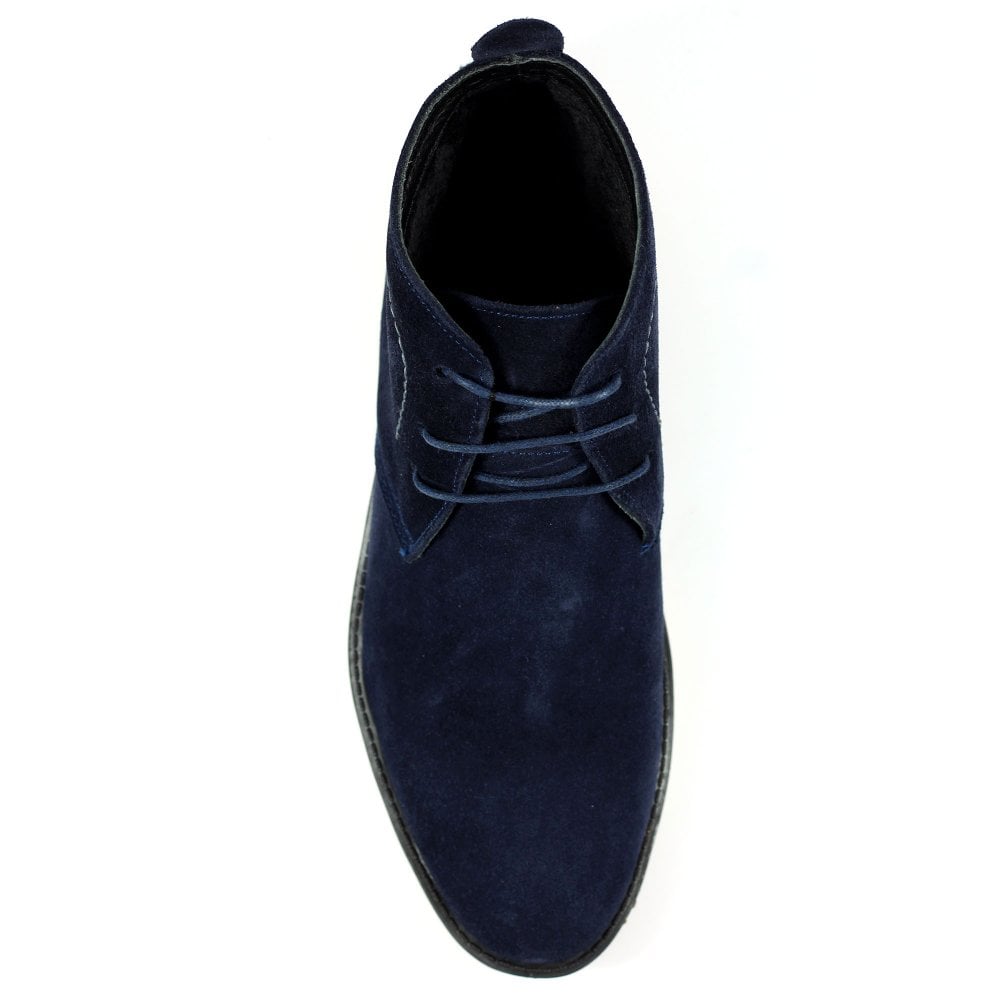 Lunar GMD001 Lazy Dogz Baxter Mens Navy Suede Lace Up Shoes
