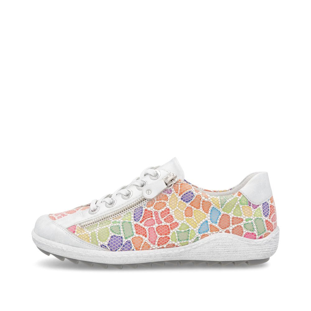 Remonte R1402-97 Ladies Wide Multi Leather Side Zip Trainers