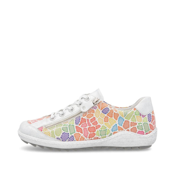 Remonte R1402-97 Ladies Wide Multi Leather Side Zip Trainers