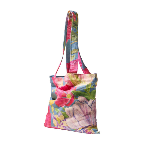 Powder Floral Study Canvas Tote Bag - Denim