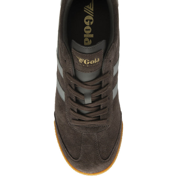 Gola Harrier Mens Mocha/Cement Suede Lace Up Trainers