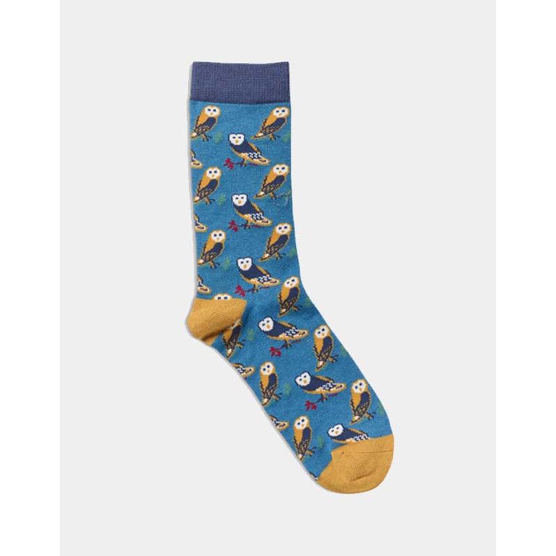 The Quintessential Ladies Socks - Owls Teal