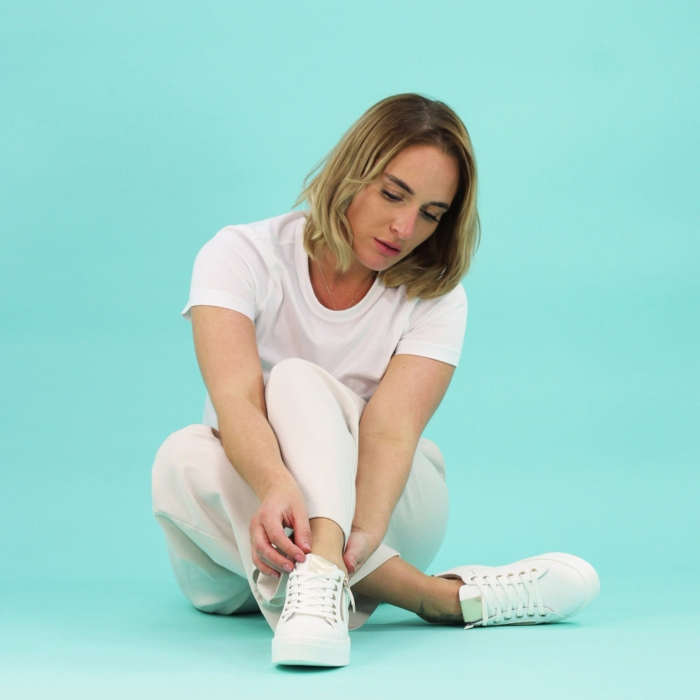 Lunar DLB042 Nia Ladies White Other Lace Up Trainers