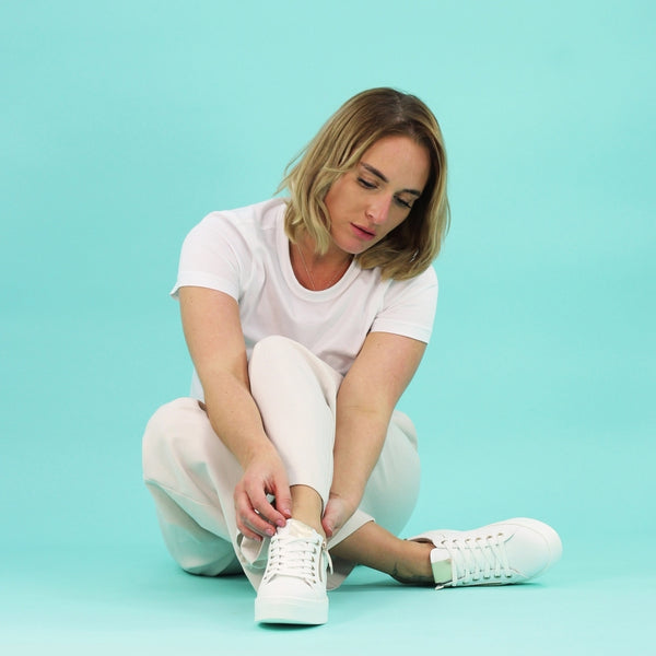 Lunar DLB042 Nia Ladies White Other Lace Up Trainers