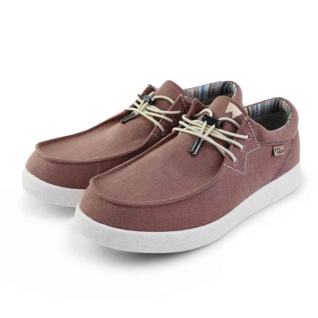 Kickback Haven Mens Dusky Pink Textile Arch Support Lace Up Loafers