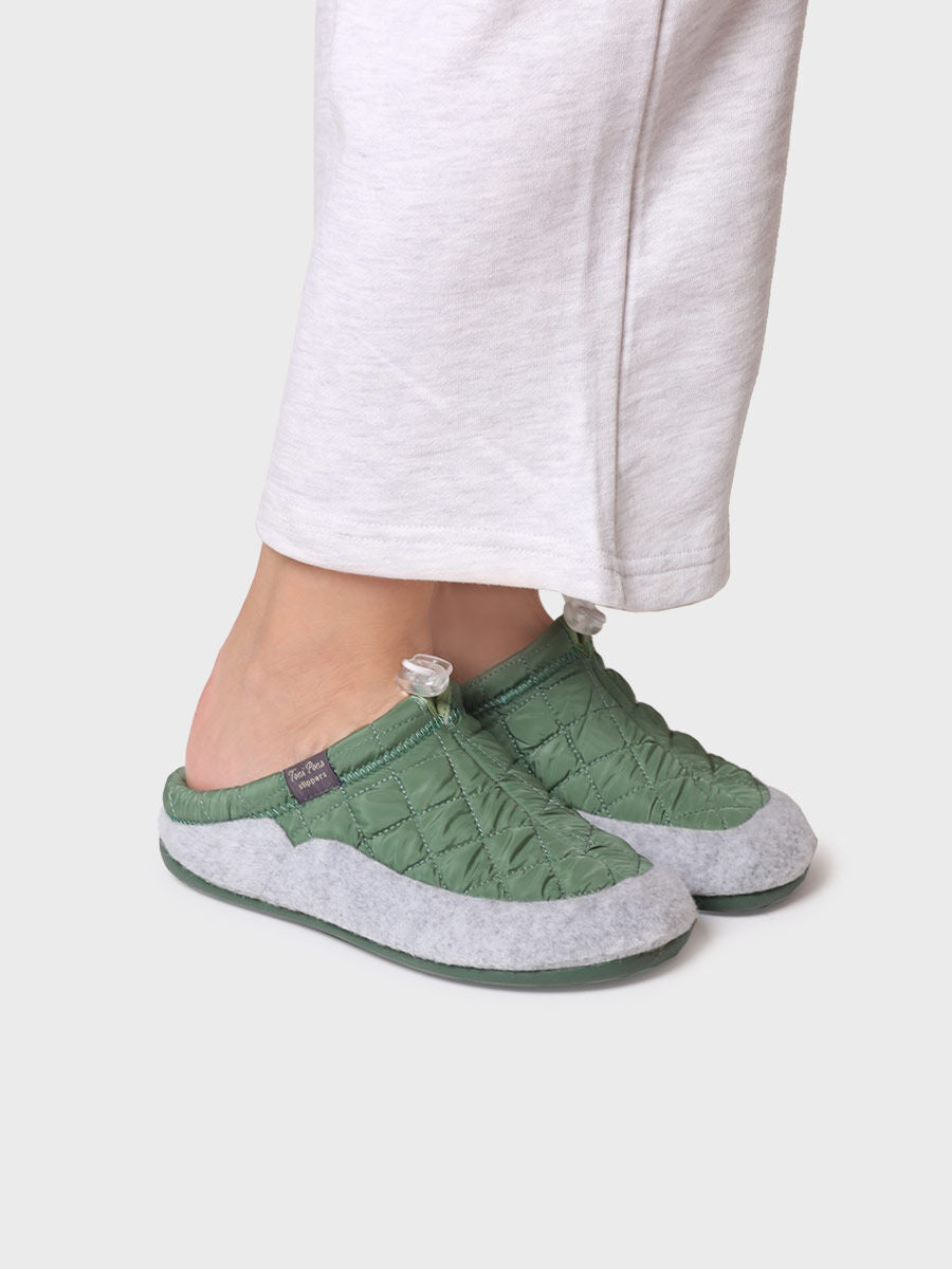 Toni Pons Mel-UM Ladies Spanish Green Textile Slip On Slippers