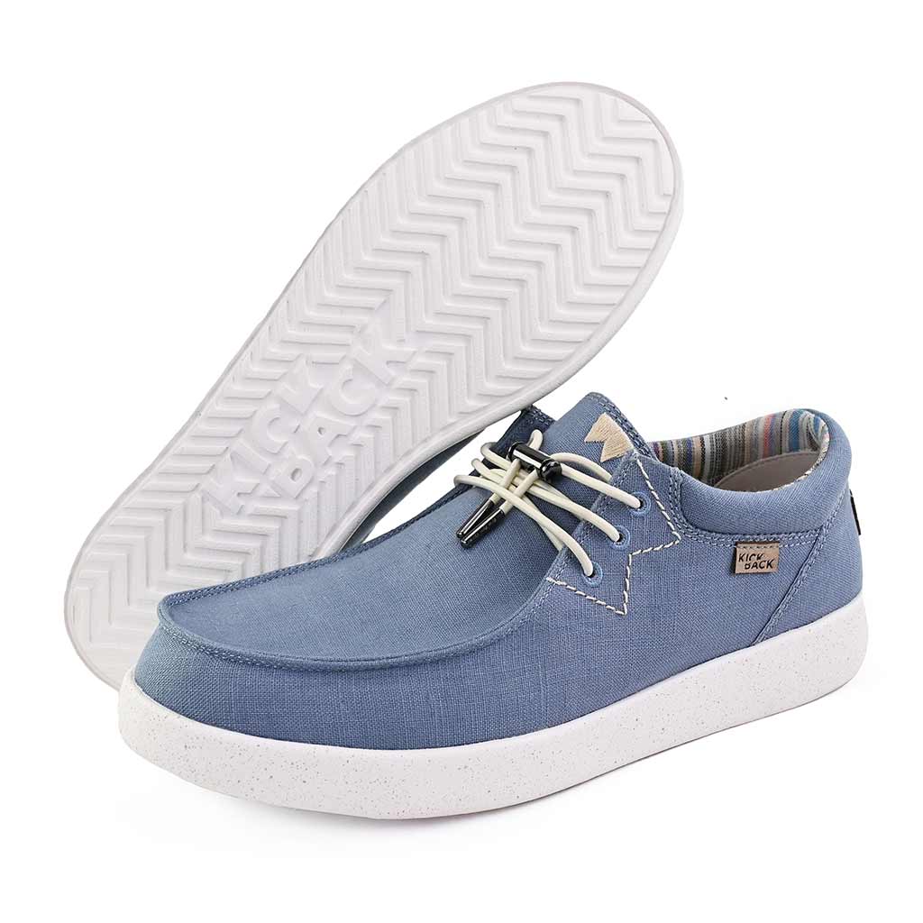 Kickback Haven Mens Light Blue  Textile Arch Support Lace Up Loafers