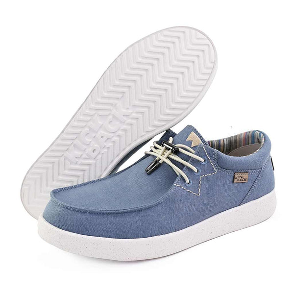 Kickback Haven Mens Light Blue  Textile Arch Support Lace Up Loafers