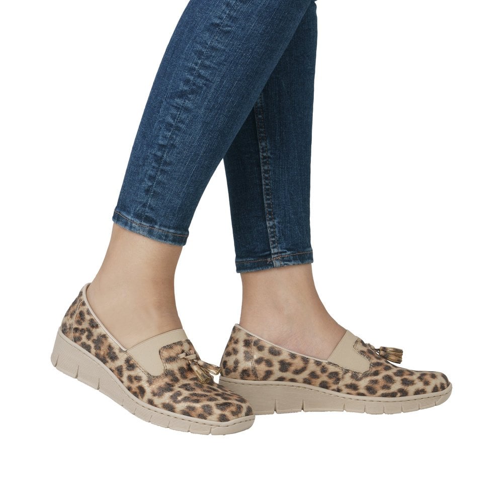 Rieker 53751-20 Ladies Narrow Beige Other Elasticated Shoes