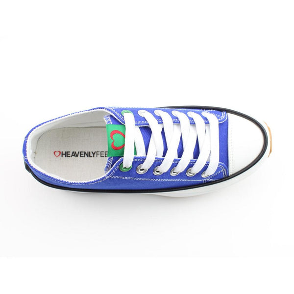 Heavenly Feet Strata Ladies Blue Textile Vegan Lace Up Trainers