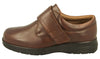 DB Shoes Benny 89212B Mens Brown Leather Touch Fastening Shoes
