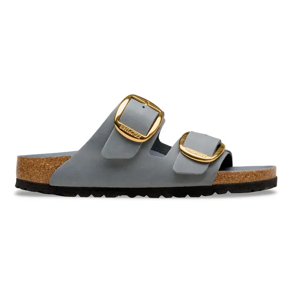 Birkenstock Arizona Big Buckle Oiled Leather 1032071 Ladies Narrow Basalt Gray Leather Arch Support Buckle Sandals