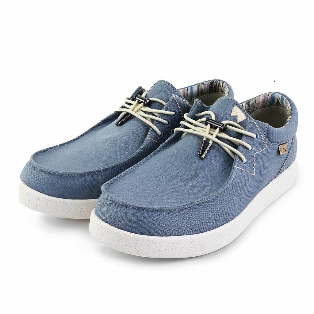 Kickback Haven Mens Light Blue  Textile Arch Support Lace Up Loafers
