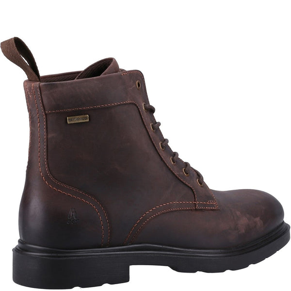 Hush Puppies Porter Mens Brown Leather Waterproof Lace Up Ankle Boots