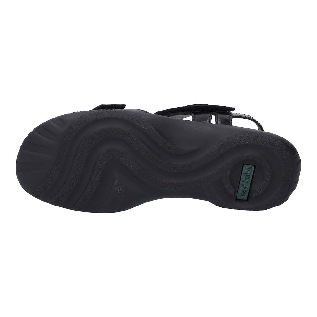Josef Seibel Debra 58 Ladies Black Leather Touch Fastening Sandals