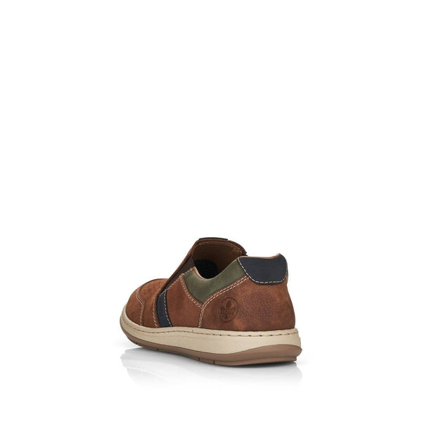 Rieker 17371-25 Mens Wide Brown Leather Elasticated Shoes