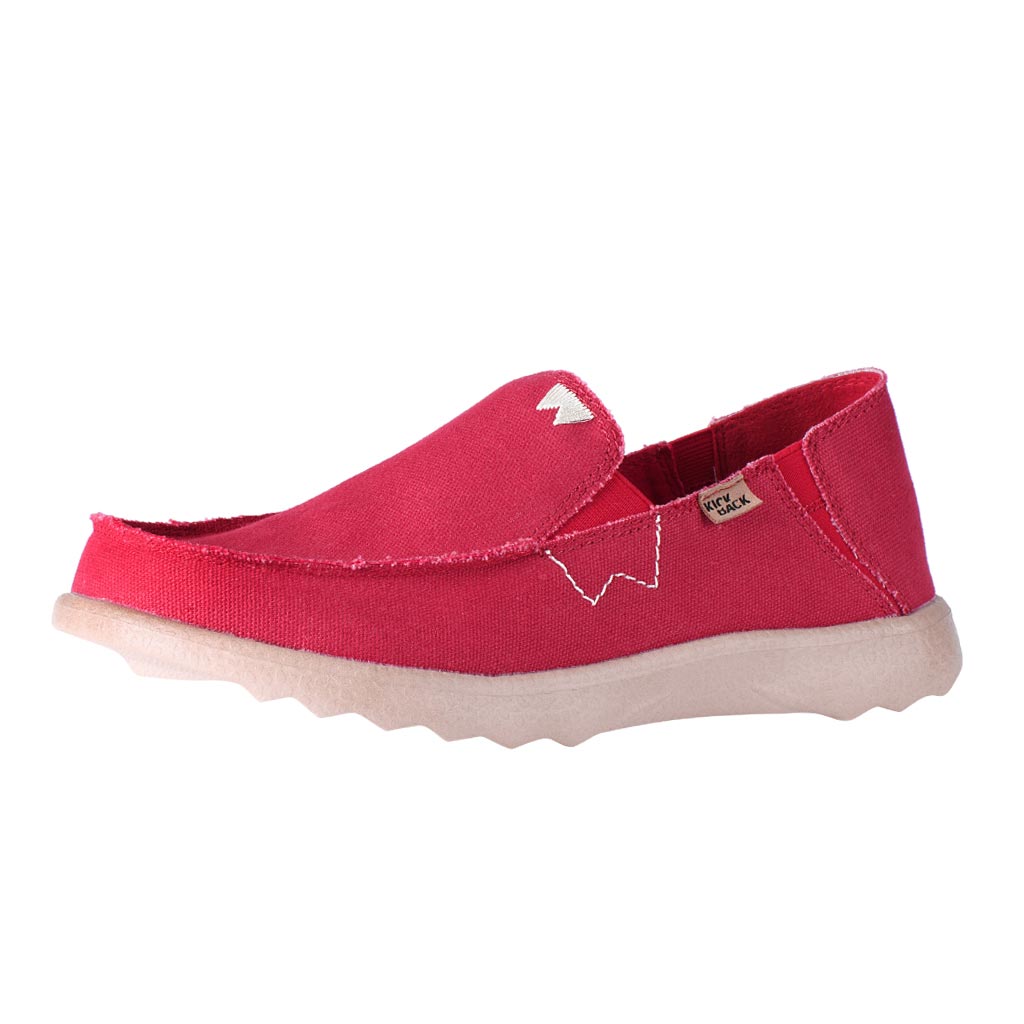 Kickback Couch 2.0 Mens Wide Red Canvas Textile Arch Support Slip On Loafers