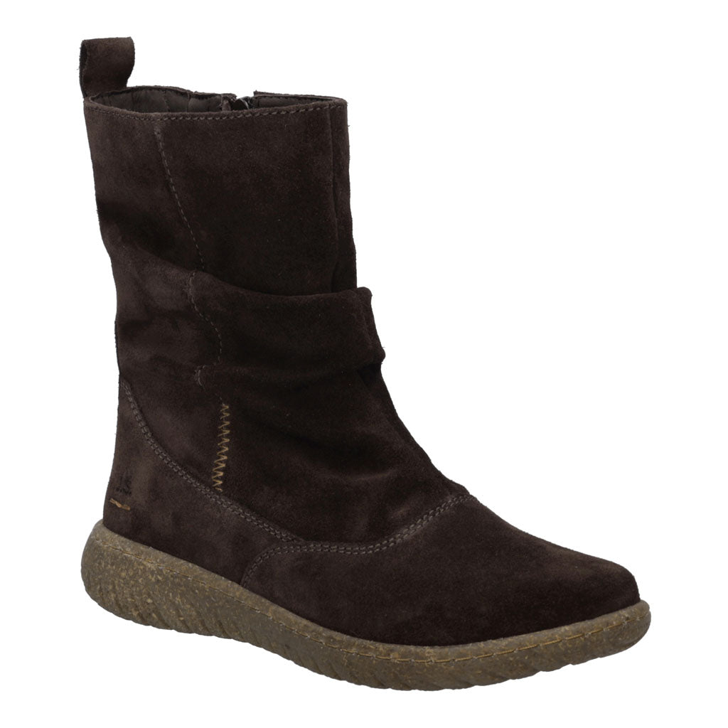 Josef Seibel Angelina 08 Ladies Brasil Leather Side Zip Ankle Boots, front three-quarter view.