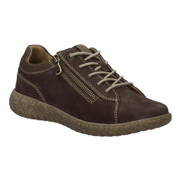 Josef Seibel Angelina 09 Ladies Brasil Leather Zip & Lace Shoes, front three-quarter view.