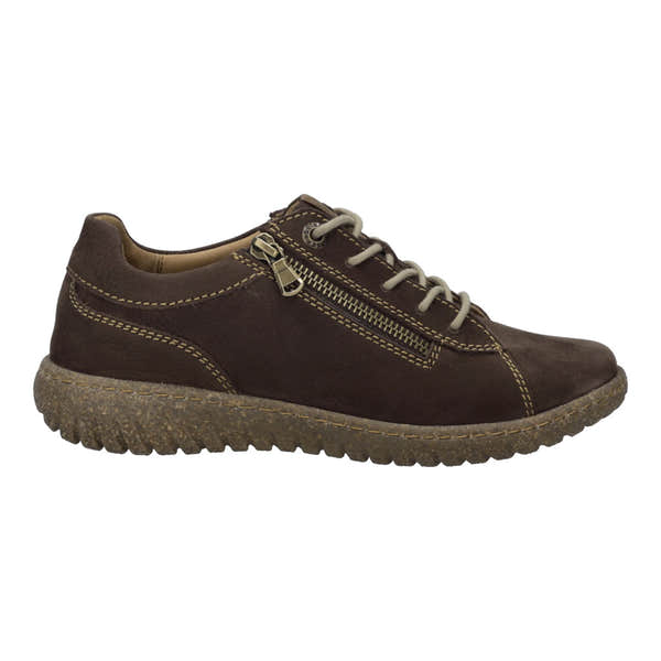 Josef Seibel Angelina 09 Ladies Brasil Leather Zip & Lace Shoes, side view.
