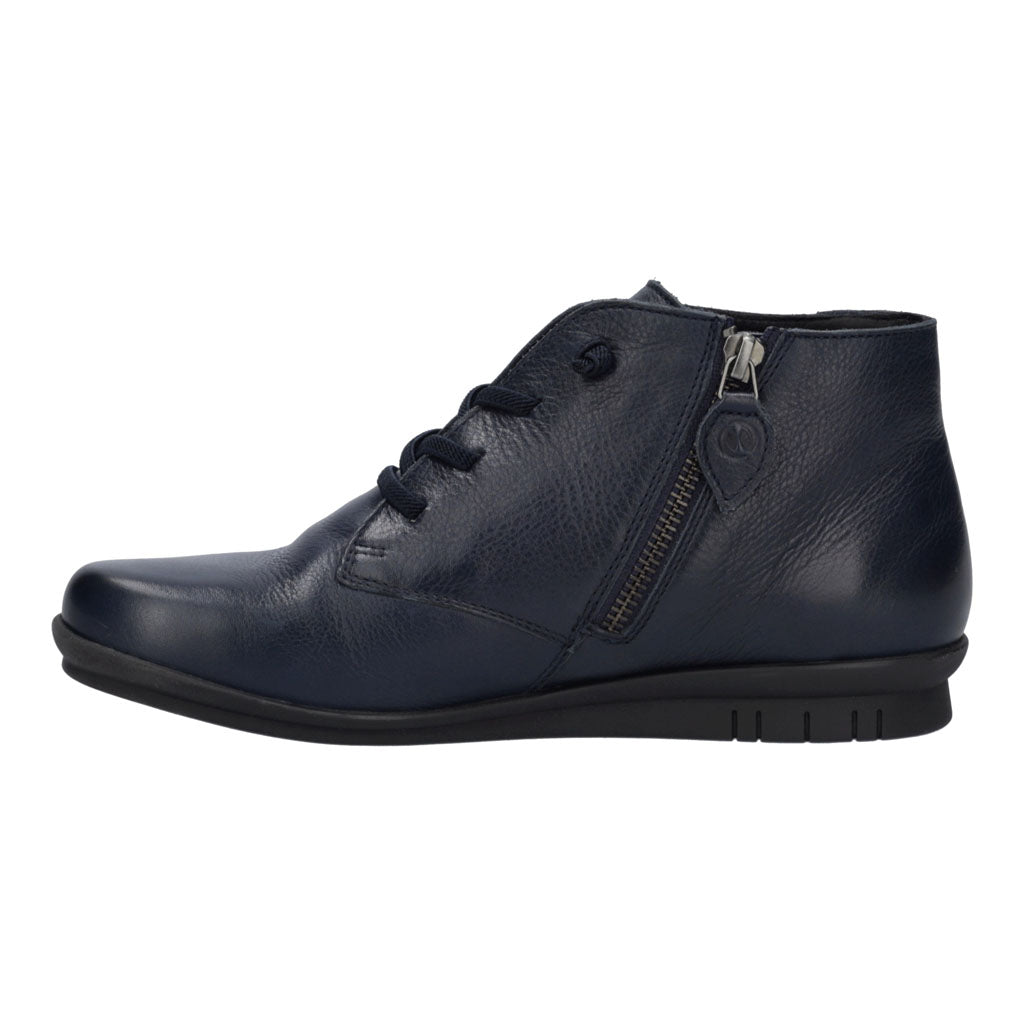 Josef Seibel Violet 03 Ladies Ocean Leather Lace Up Ankle Boots, opposite side view.