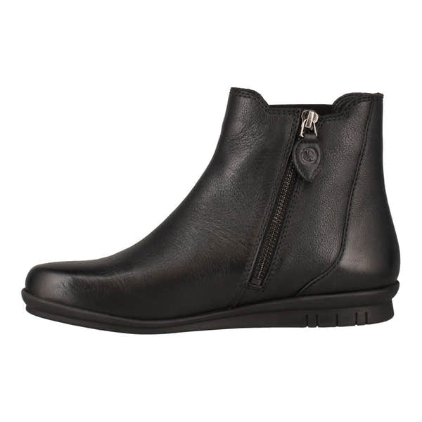 Josef Seibel Violet 05 Ladies Black Black Leather Side Zip Ankle Boots, opposite side view.