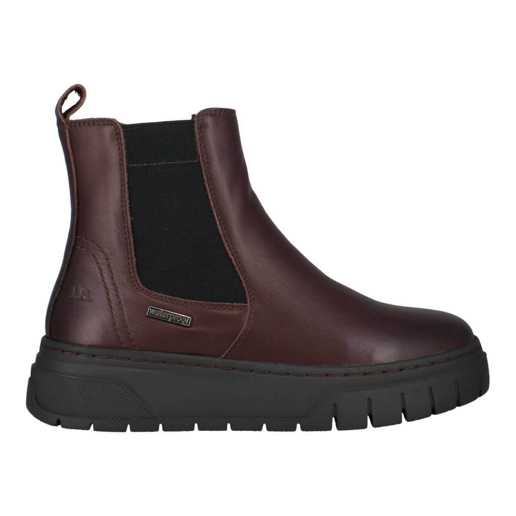 Josef Seibel Winnie 02 Ladies Dark Brown Leather Waterproof Side Zip Ankle Boots, side view.