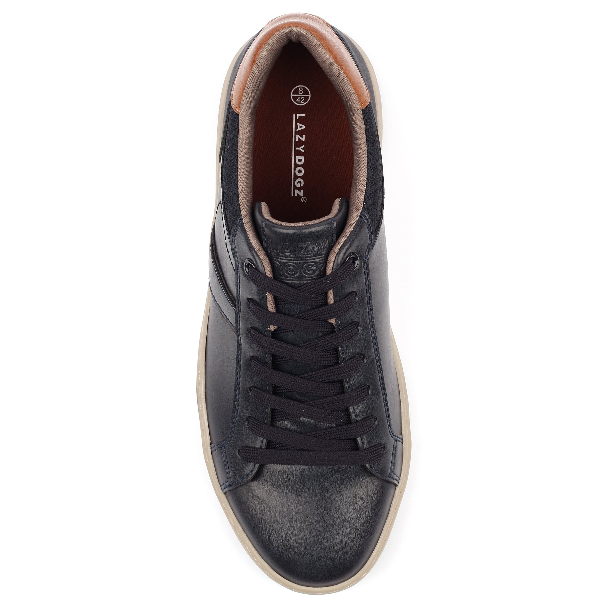 Lazy Dogs BMR003 Phillip Mens Navy Blue Lace Up Trainers, alternate product view 7.
