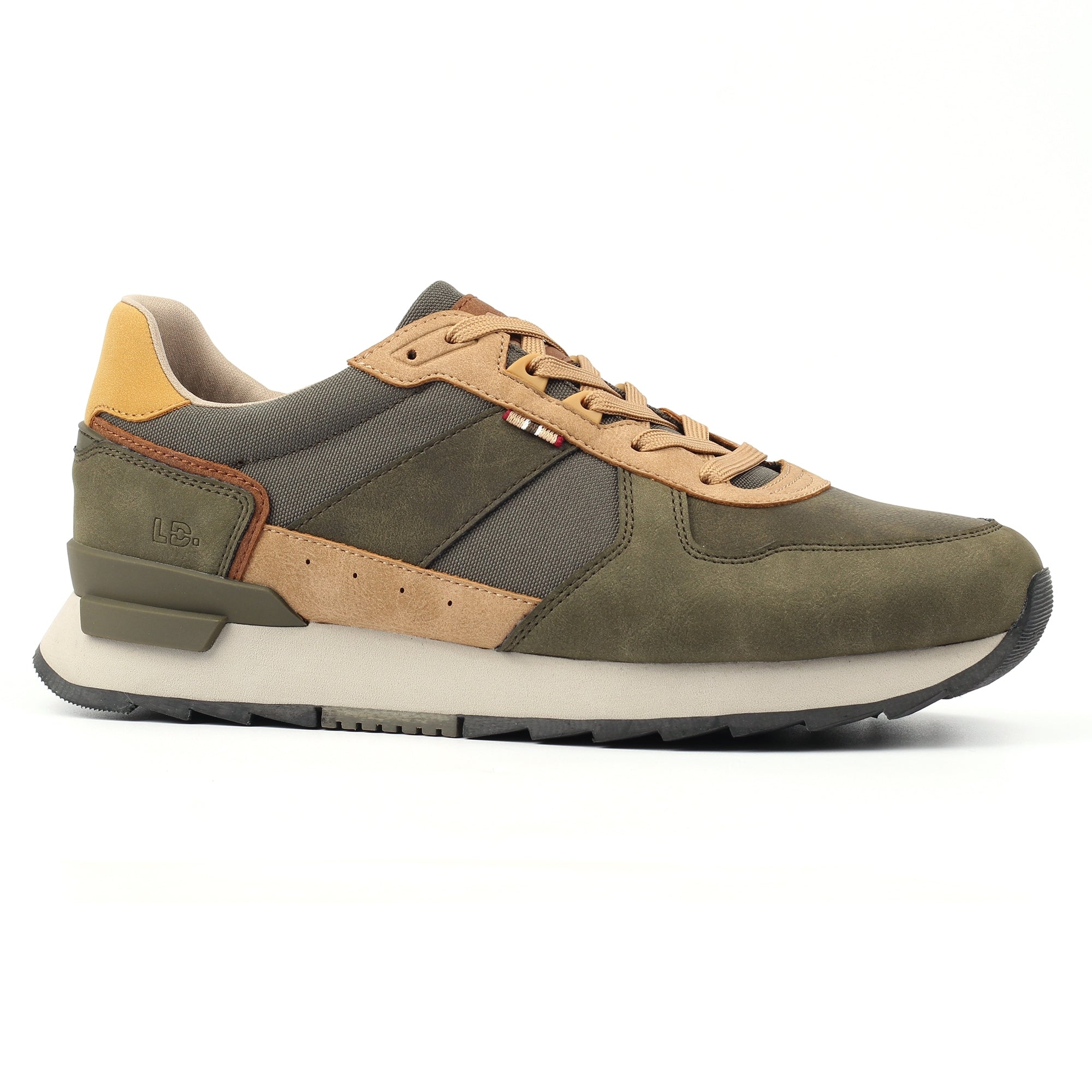 Lazy Dogs BMR006 Tommy Mens Khaki Green Lace Up Trainers, alternate product view 4.