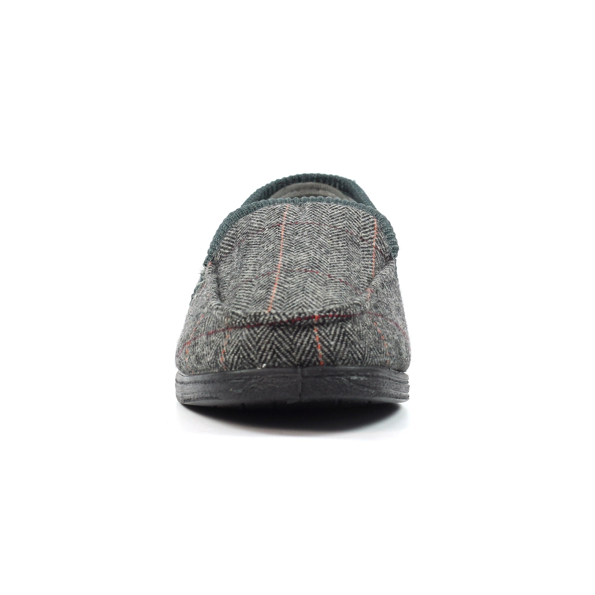 Lazy Dogs KMD103 Eisenhower II Mens Grey Textile Memory Foam Slippers, alternate product view 6.