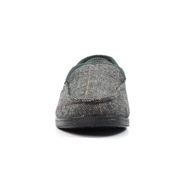 Lazy Dogs KMD103 Eisenhower II Mens Grey Textile Memory Foam Slippers, alternate product view 6.
