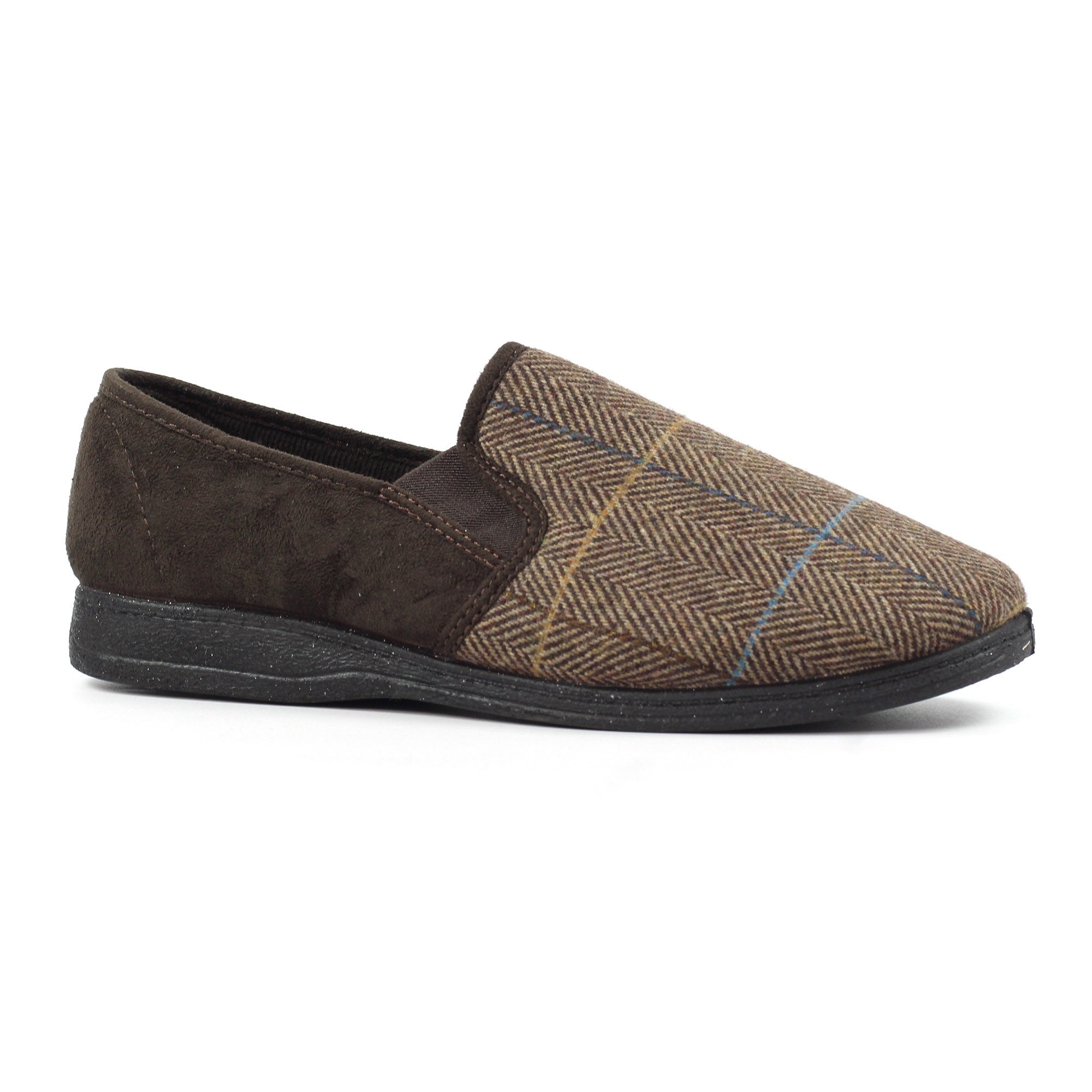 Lazy Dogs KMD106 Harrison II Mens Brown Textile Memory Foam Slippers, alternate product view 3.