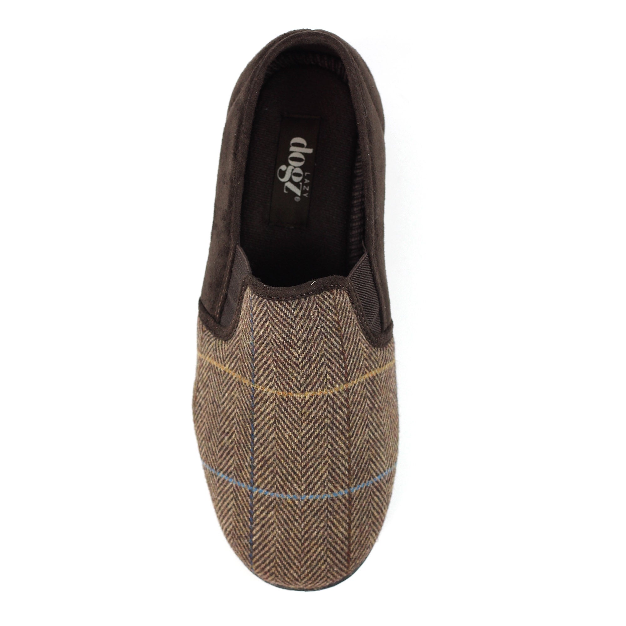 Lazy Dogs KMD106 Harrison II Mens Brown Textile Memory Foam Slippers, alternate product view 8.