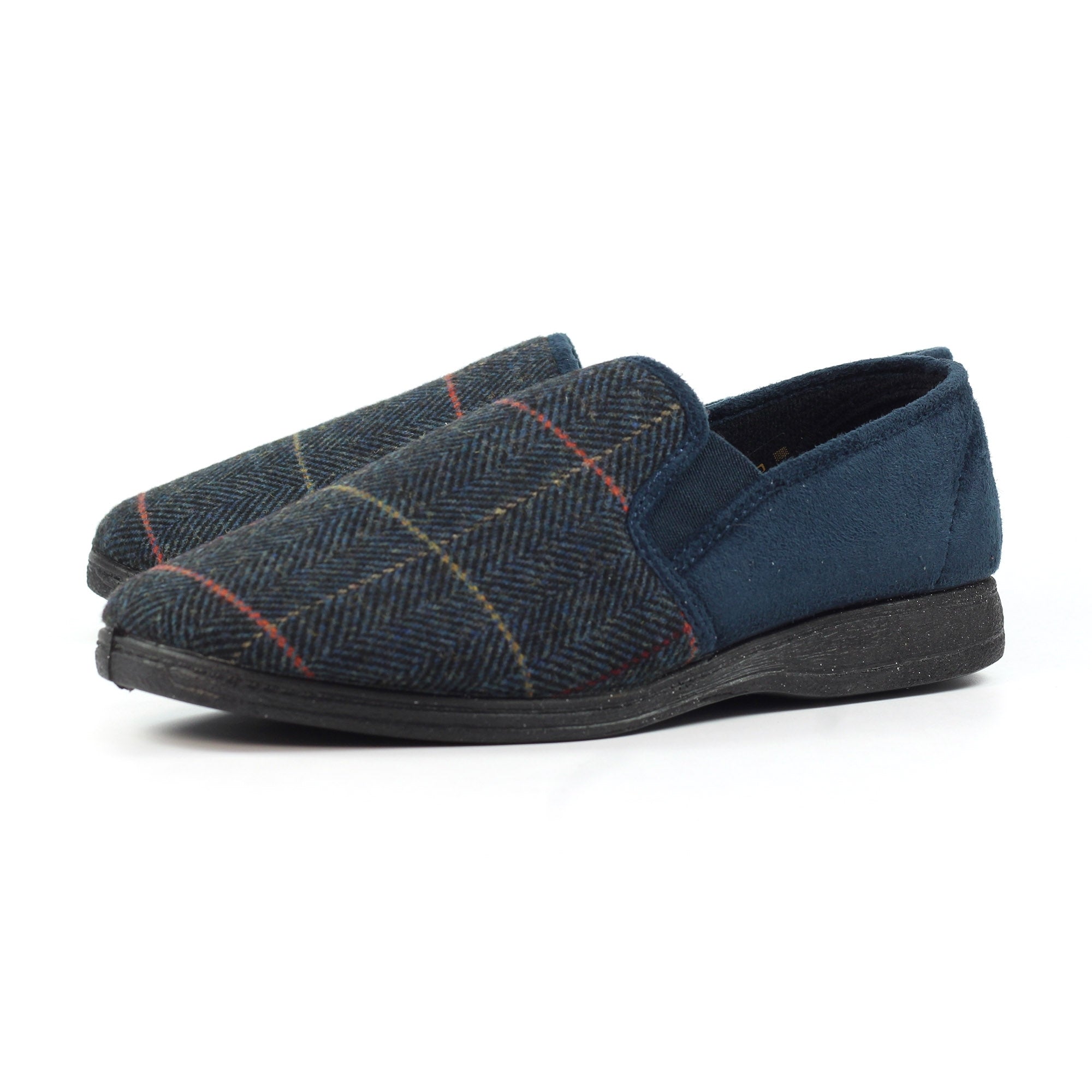 Lazy Dogs KMD106 Harrison II Mens Navy Blue Textile Memory Foam Slippers, alternate product view 8.