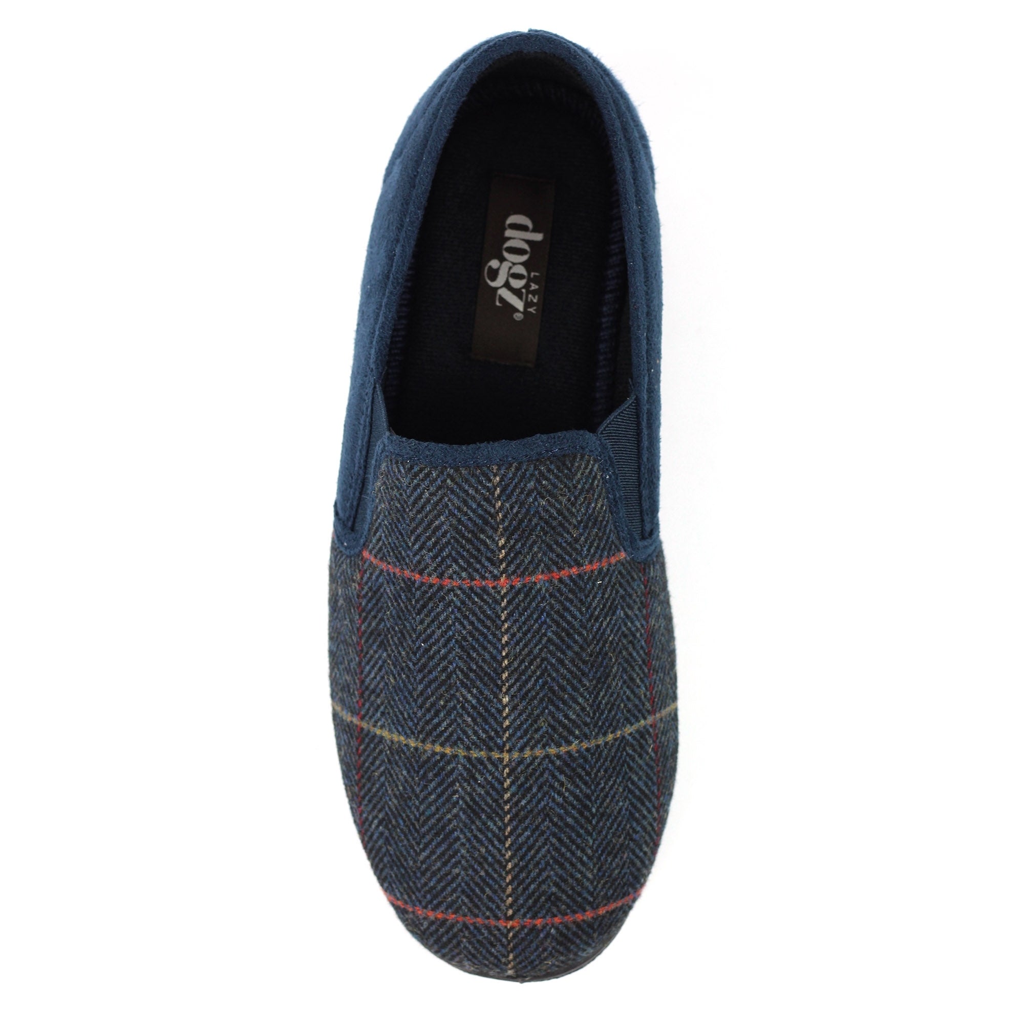 Lazy Dogs KMD106 Harrison II Mens Navy Blue Textile Memory Foam Slippers, alternate product view 9.