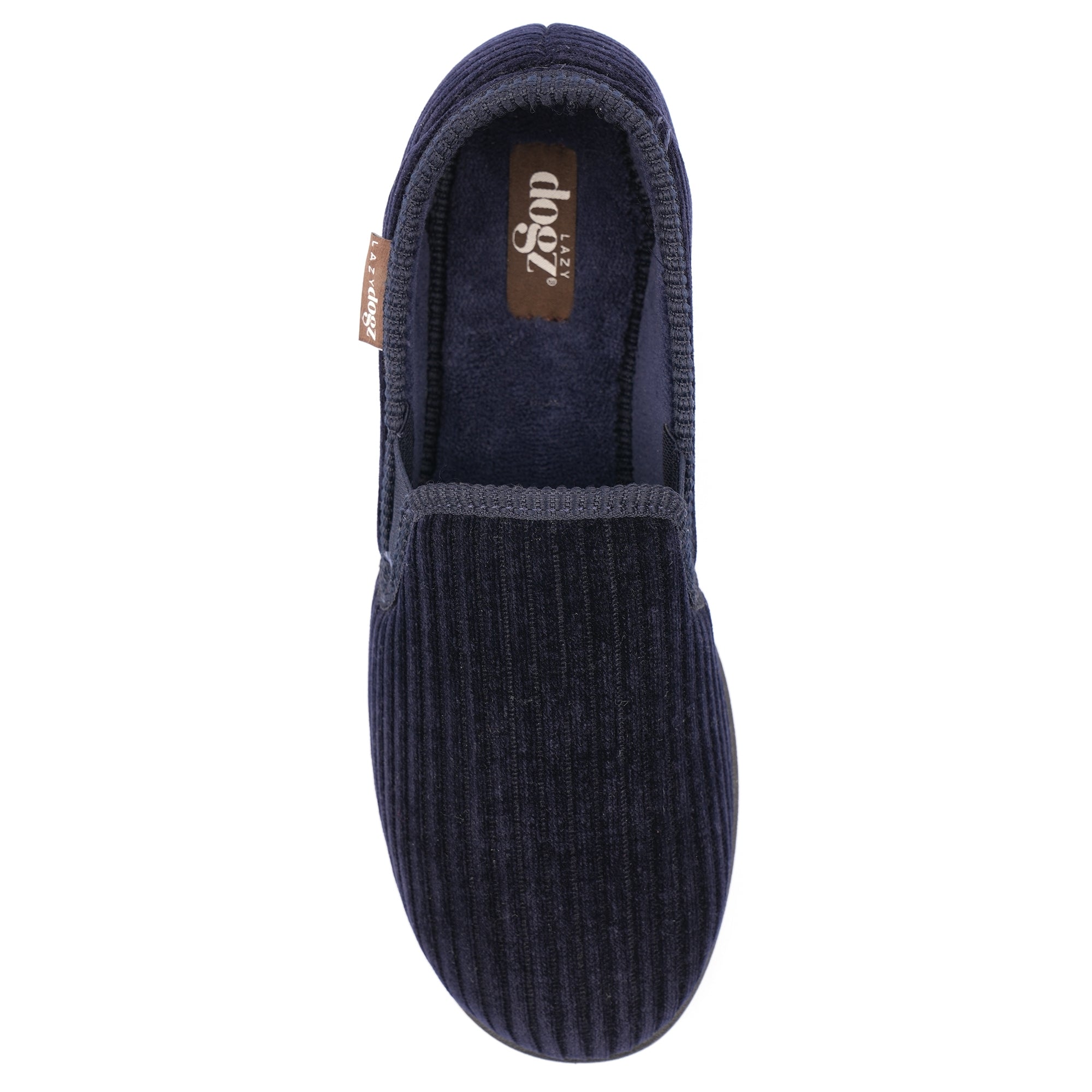 Lazy Dogs KMD121 Ryan Mens Navy Blue Textile Elasticated Mule Slippers, alternate product view 8.