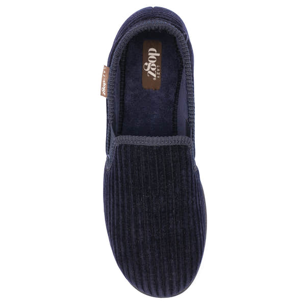 Lazy Dogs KMD121 Ryan Mens Navy Blue Textile Elasticated Mule Slippers, alternate product view 8.