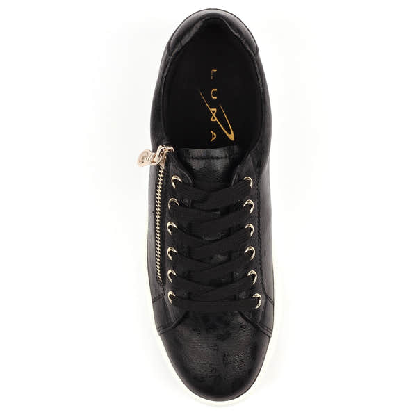 Lunar DLB100 Charm II Ladies Black Zip & Lace Trainers, alternate product view 6.
