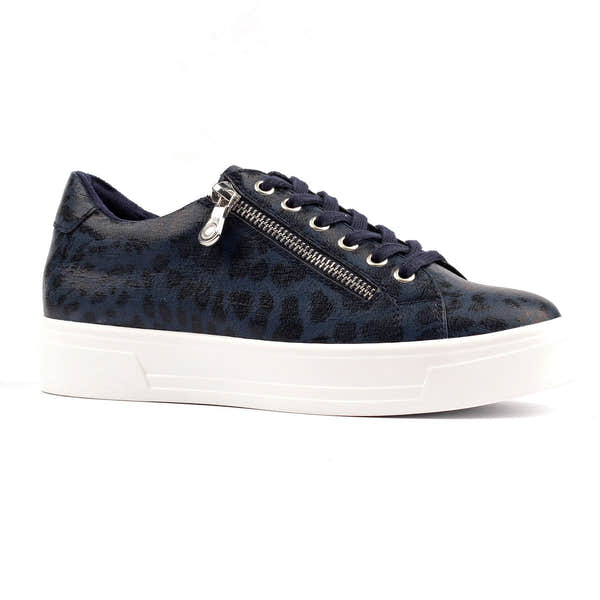 Lunar DLB100 Charm II Ladies Navy Blue Side Zip Trainers, alternate product view 3.