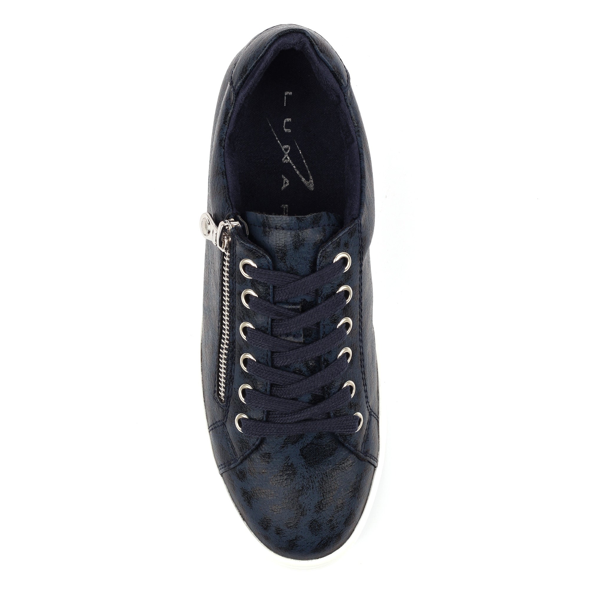 Lunar DLB100 Charm II Ladies Navy Blue Side Zip Trainers, alternate product view 6.