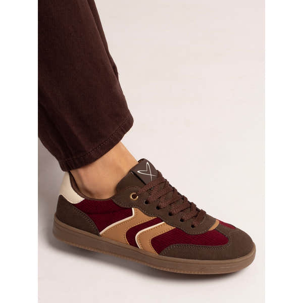 Lunar DLB213 Jersey Ladies Brown Lace Up Trainers, alternate product view 2.