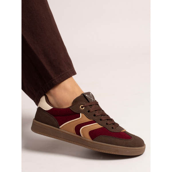 Lunar DLB213 Jersey Ladies Brown Lace Up Trainers, alternate product view 3.