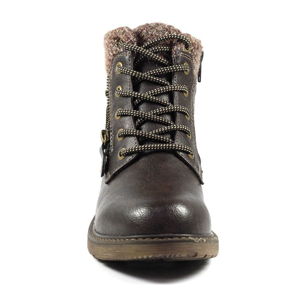 Lunar GLB090 Benson III Ladies Brown Waterproof Zip & Lace Ankle Boots, alternate product view 4.