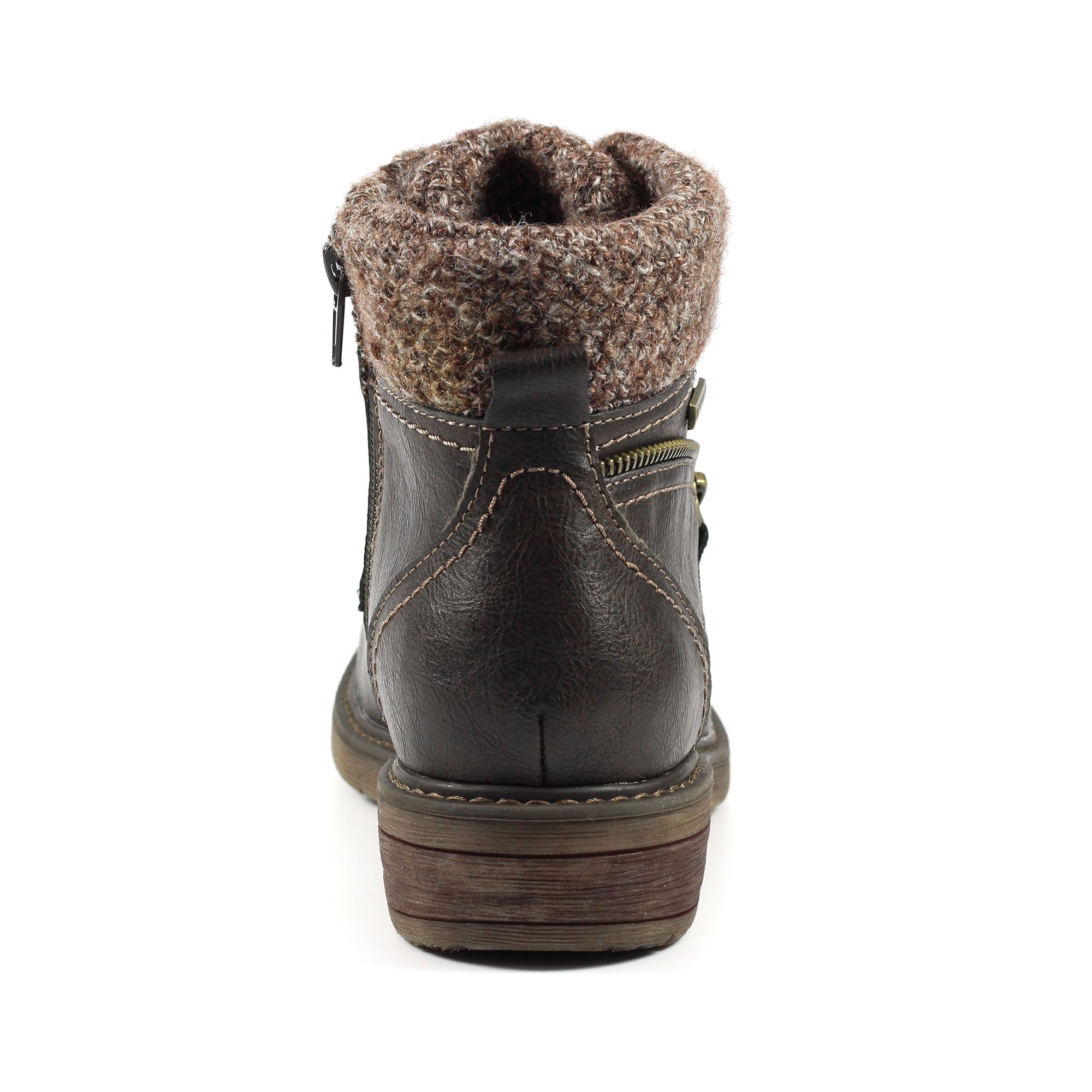 Lunar GLB090 Benson III Ladies Brown Waterproof Zip & Lace Ankle Boots, alternate product view 5.