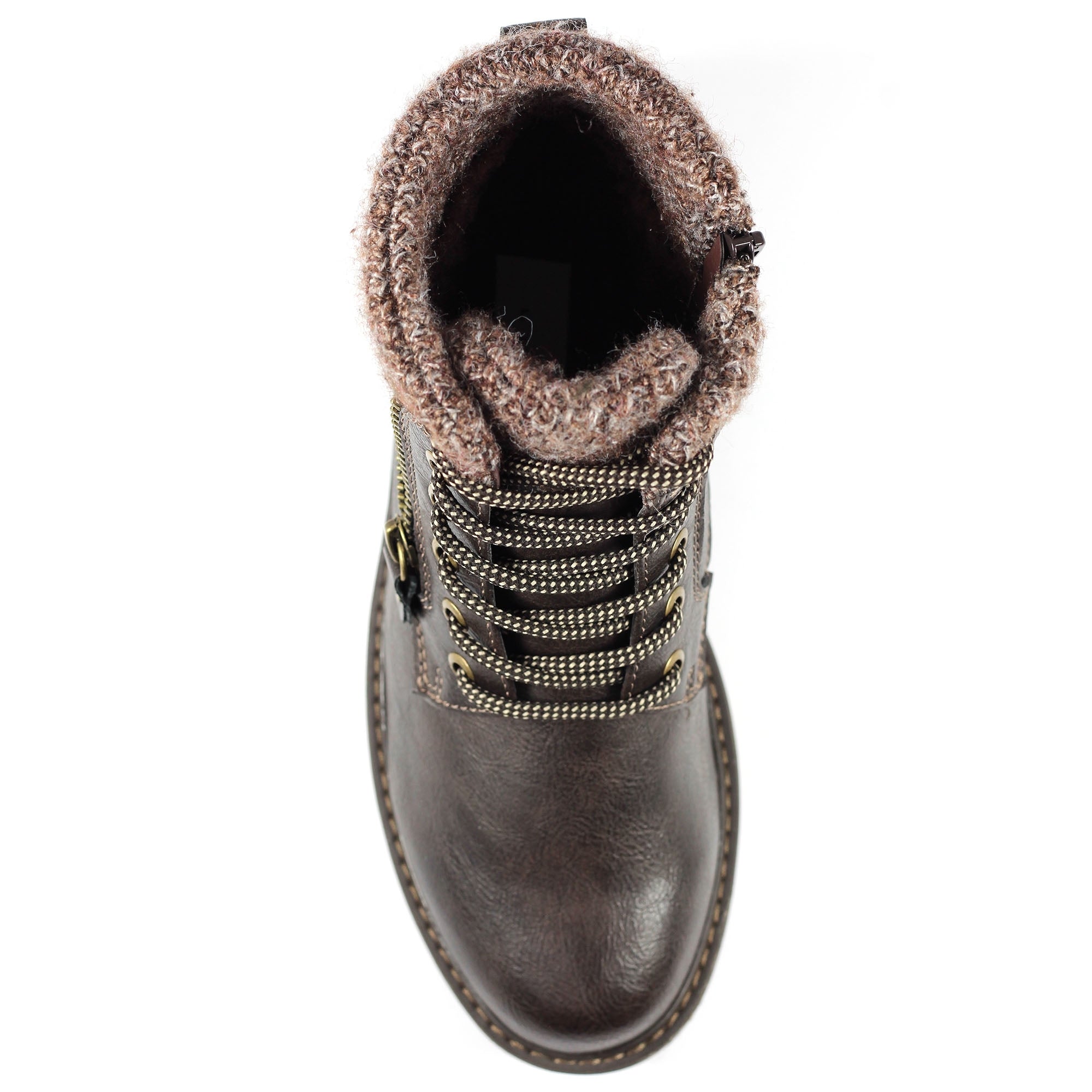 Lunar GLB090 Benson III Ladies Brown Waterproof Zip & Lace Ankle Boots, alternate product view 6.